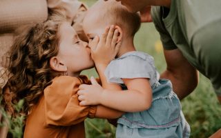 a person and a couple of children